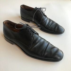 EUC Bally Men's Black Leather Cap Toe Derby Dress Shoes sz 11 EEE